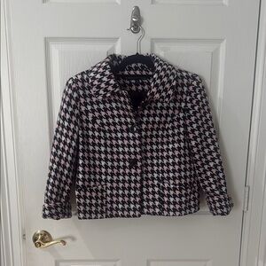 Harve Benard Black and Pink Blazer Classic Houndstooth medium petite